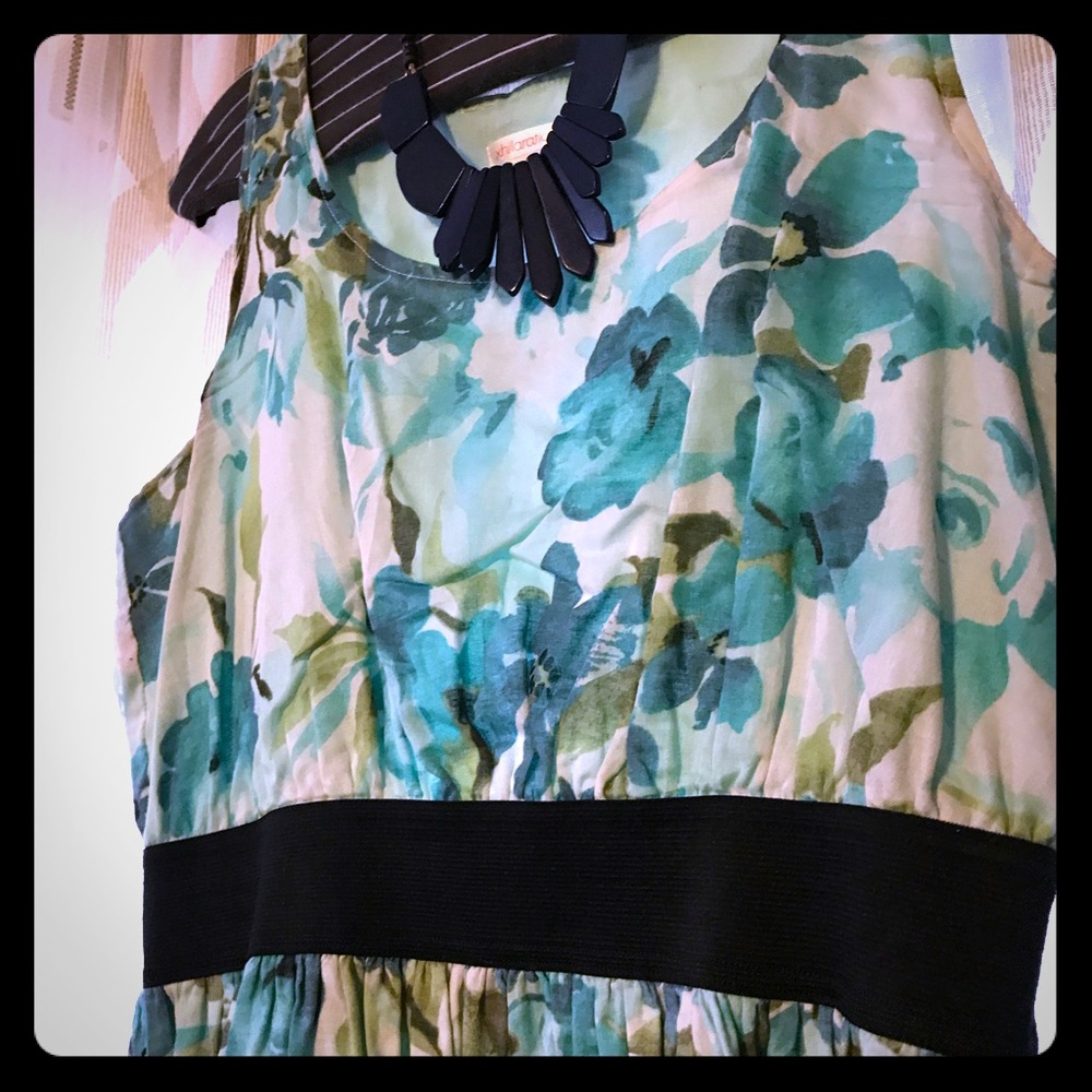 Green & Blue Floral Print Sundress